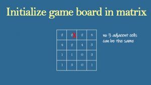 initialize game board