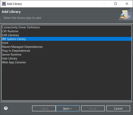eclipse add jre system library