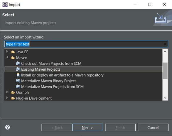 eclipse import maven project