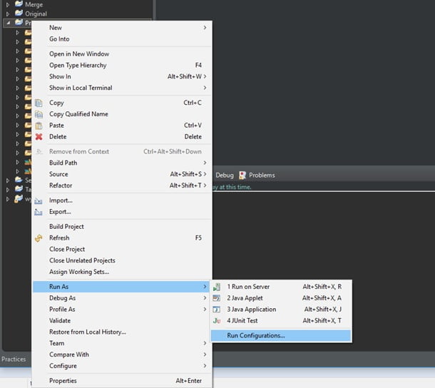 run configurations